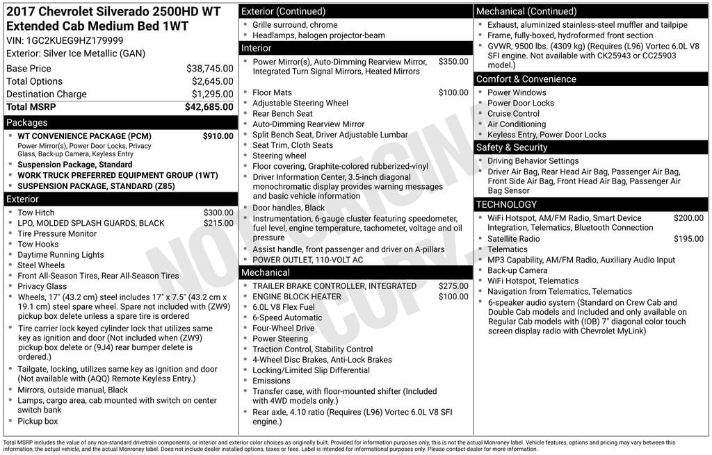 chevrolet silverado 2500hd 2017 1GC2KUEG9HZ179999 image chevrolet silverado 2500hd 2017 1GC2KUEG9HZ179999 image